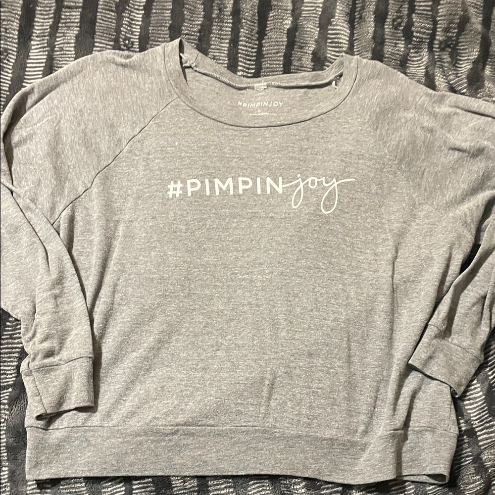 #pimpinjoy gray Crew Neck Sweater